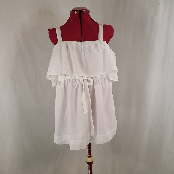 Motherhood Maternity White Ruffle Tank Top Size Small - Picture 1 of 10